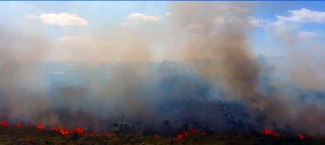 Aerial Footage of Devonshire Marsh fire 
